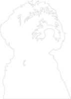 Portuguese Water Dog  outline silhouette vector