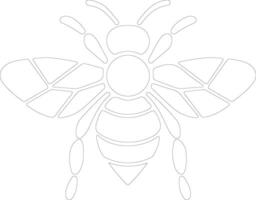 miel abeja contorno silueta vector