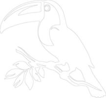 keel-billed toucan  outline silhouette vector