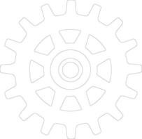 Gear icon  outline silhouette vector