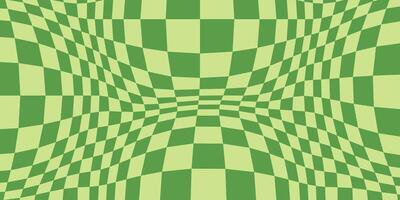 Bloated Checkerboard Background in Vector. An Aesthetic Abstract Pattern to Add a Playful Element in Green Colors. vector