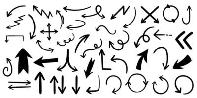 Doodle Style Set of Freehand Emphasis Arrows, Swirls, and Doodles. Elevate Your Infographics, Charts, and Presentations with these Playful and Informative Line Marks. vector