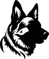 Norwegian Elkhound  silhouette portrait vector