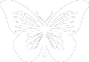 cebra ala larga mariposa contorno silueta vector