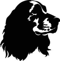 americano cocker spaniel silueta retrato vector