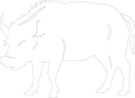 warthog  outline silhouette vector