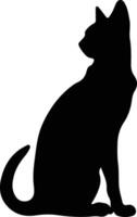 Thai Traditional Siamese Cat  black silhouette vector