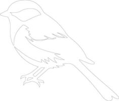 chickadee outline silhouette vector