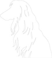 Afghan Hound  outline silhouette vector