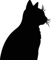 Bombay Cat  black silhouette vector