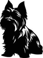 skye terrier negro silueta vector