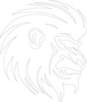 mandrill  outline silhouette vector