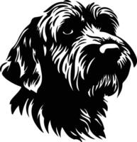 Wirehaired Pointing Griffon  silhouette portrait vector