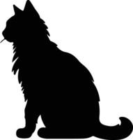 Highlander Cat  silhouette portrait vector