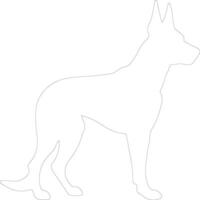 Doberman pinscher    outline silhouette vector