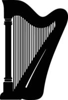 Harp  black silhouette vector