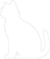 Australian Mist Cat  outline silhouette vector