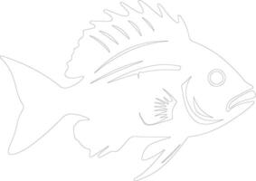 snapper   outline silhouette vector