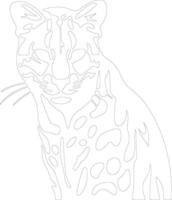 ocelot  outline silhouette vector