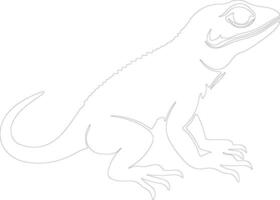 lizard outline silhouette vector