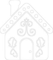 Gingerbread house  outline silhouette vector