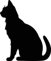 Mekong Bobtail Cat  black silhouette vector