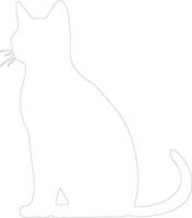 Burmese Cat  outline silhouette vector