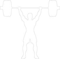 weightlifter  outline silhouette vector