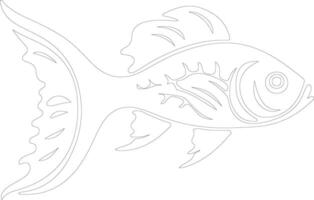 lanternfish  outline silhouette vector