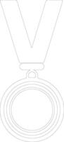 medal  outline silhouette vector