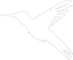 ruby-throated hummingbird   outline silhouette vector