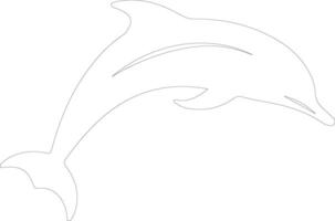 dolphin bottlenose   outline silhouette vector