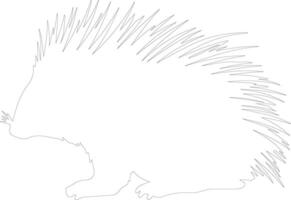 North American porcupine  outline silhouette vector