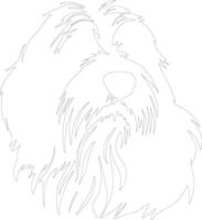 Bearded Collie  outline silhouette vector