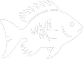 piranha    outline silhouette vector