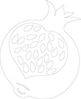 pomegranate  outline silhouette vector