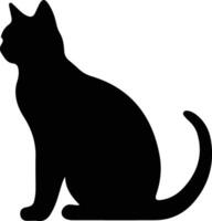 Bombay gato negro silueta vector