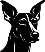 Manchester Terrier  silhouette portrait vector