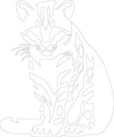 ocelot  outline silhouette vector