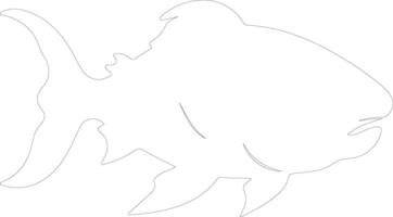 Dunkleosteus    outline silhouette vector