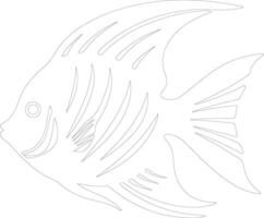 angelfish  outline silhouette vector