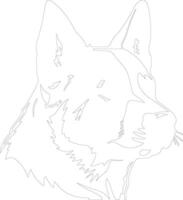 Akita  outline silhouette vector