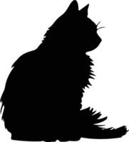 LaPerm Cat  silhouette portrait vector