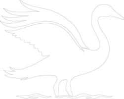 trumpeter swan outline silhouette vector