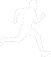 running  outline silhouette vector