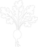 parsnip  outline silhouette vector