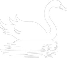 negro cisne contorno silueta vector