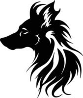 Chinese Crested silhouette portrait vector