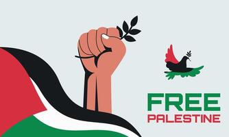 Hand-drawn free Palestine's lives matter. Concept of Freedom and Peace Illustration. vector