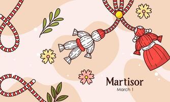 Hand Drawn Illustration of Spring Symbols Martisor vector